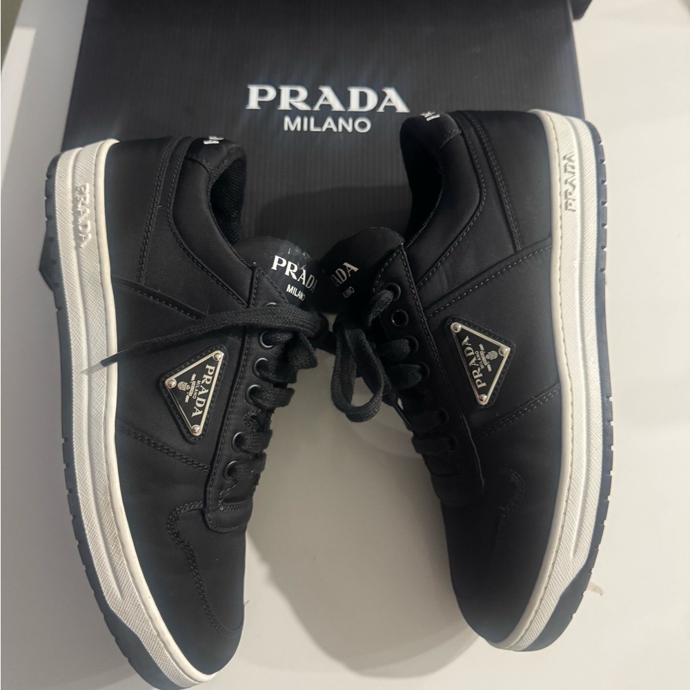 Women’s. Prada Black and White Sneakers authentic. Unisex